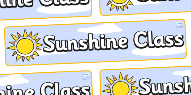 Free Sunshine Themed Classroom Display Banner