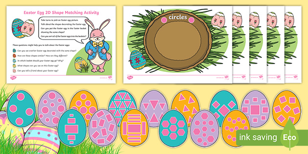 👉 Easter Egg 2d Shape Matching Activity (teacher Made)