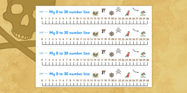 Pirates Number Line (0-30) (teacher made)