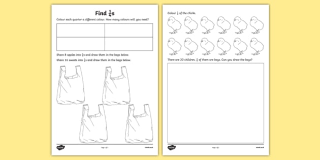 Find a Quarter Worksheet / Worksheet