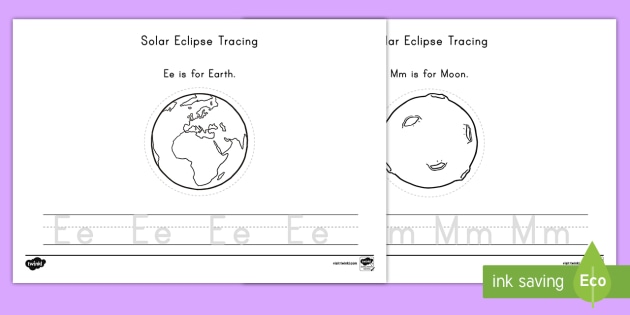 Solar Eclipse Tracing Worksheet / Worksheet (teacher made)