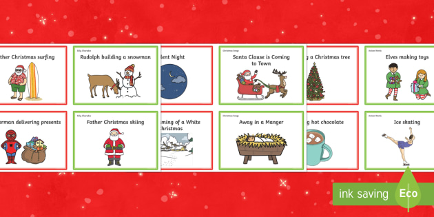 Christmas Charades Cards - Esl Christmas Vocabulary Resources