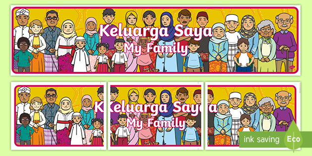 My Family Display Banner Indonesian English Teacher Made