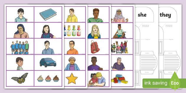 He, She, It and They Cards and Treasure Chests