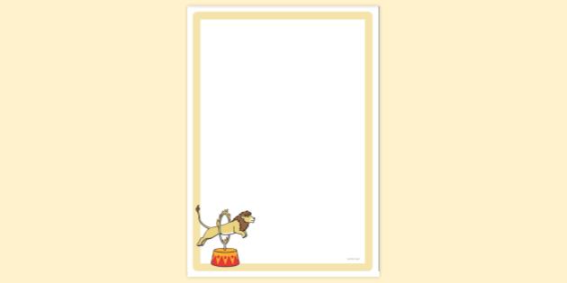 FREE! - Simple Blank Lion Jumping Page Border (Teacher-Made)