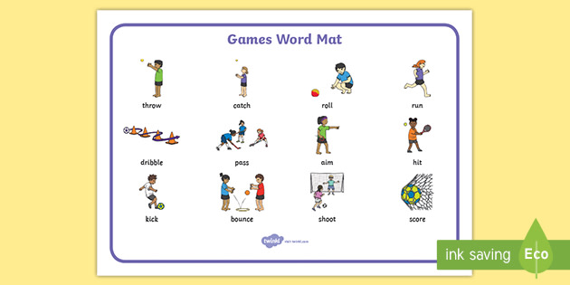 FREE! - PE Games Word Mat (teacher made)