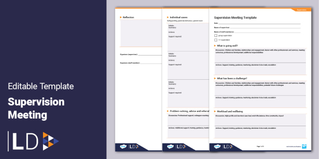 Supervision Meeting Editable Template SLT (teacher made)