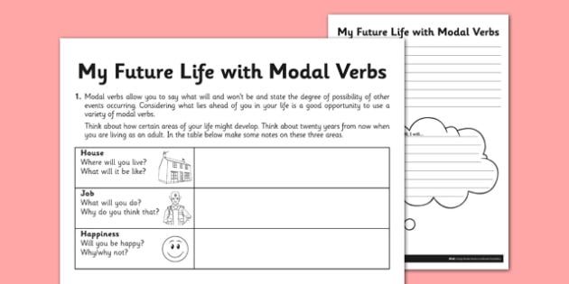 My Future Life With Modal Verbs Teacher Made