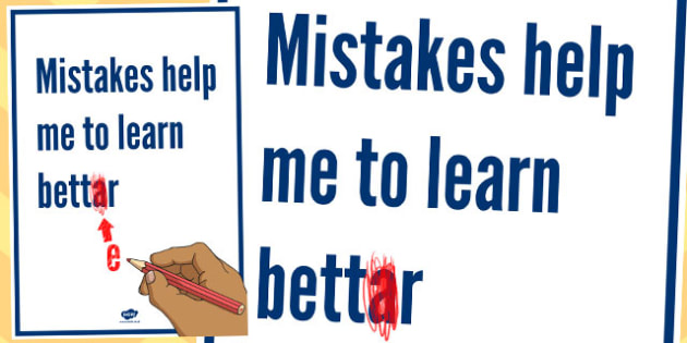 Mistakes Help Me to Learn Better Motivational Poster - display