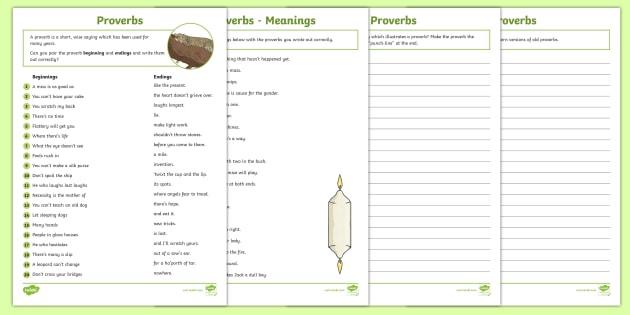 proverbs worksheets pdf english and grammar resource