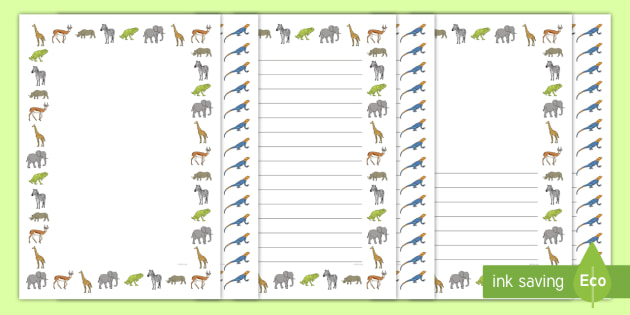 Animals from African Countries Page Borders (teacher made)