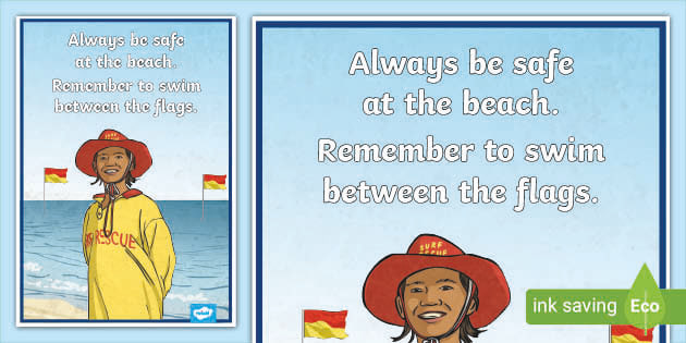 Swim Between the Flags A4 Display Poster (teacher made)