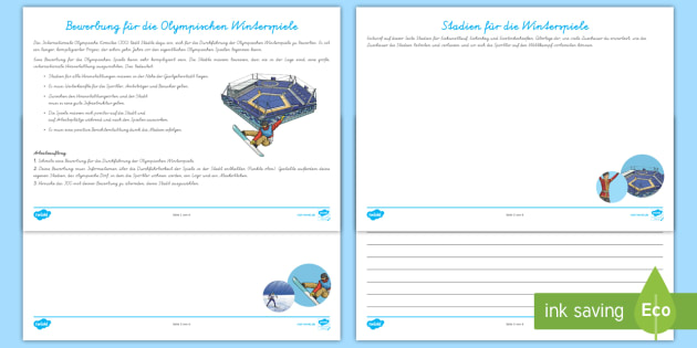 Bewerbung Fur Die Olympischen Winterspiele Schreibvorlage Winter