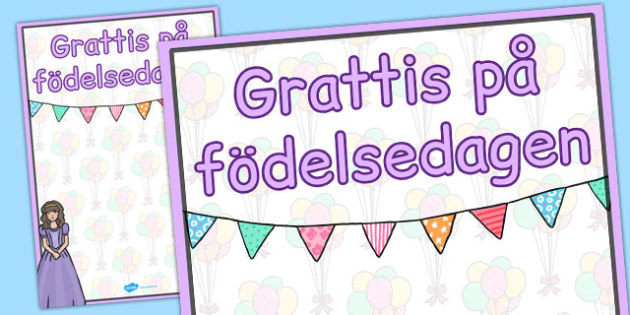 Swedish Happy Birthday Posters Princess Themed