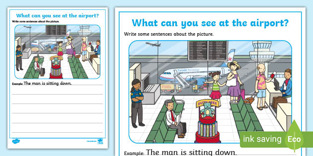 Airport Scene Writing Stimulus Picture Activity