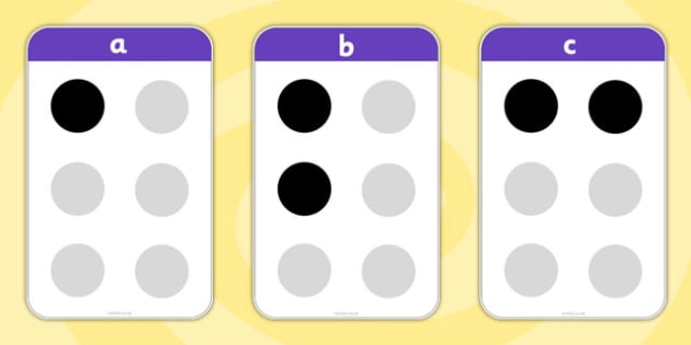 Braille Flash Card Display Posters (A4) braille flash card