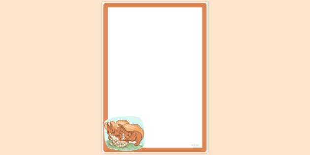 FREE! - Squirrels With Wild Honey Page Border (teacher made)