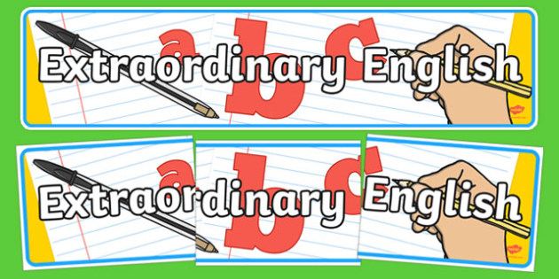 Extraordinary English Display Banner Teacher Made