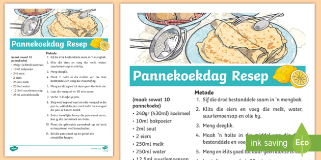 * NEW * Pannekoekdag Resep - lees, kook, pannekoek, resep