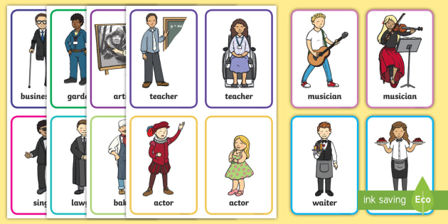 Career Flashcards PDF Common Jobs Primary Resources