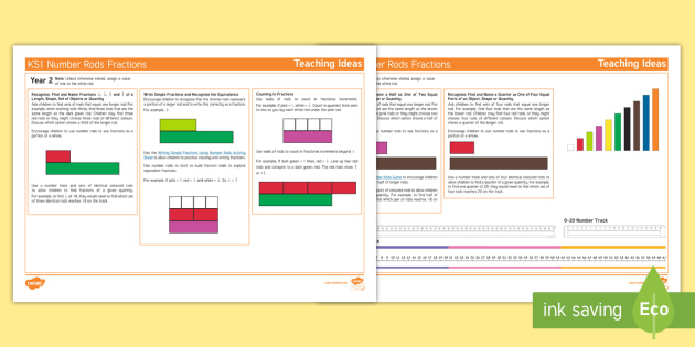 Ks1 Number Rods Fractions Teaching Ideas Teacher Made