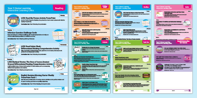 Year 3 Interactive Home Learning Links (Teacher-Made)