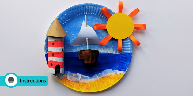 Paper Plate Seaside Scene  Seaside Crafts (Teacher-Made)