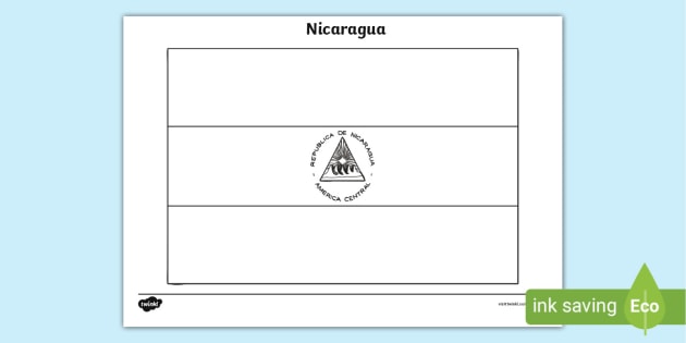 FREE! - Nicaragua Flag Colouring Sheet | Primary Resources | Twinkl