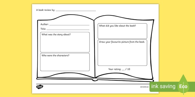 basic book review template english parents