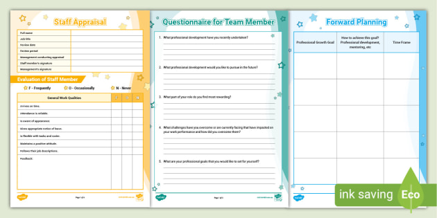 Staff Appraisal Forms teacher Made 