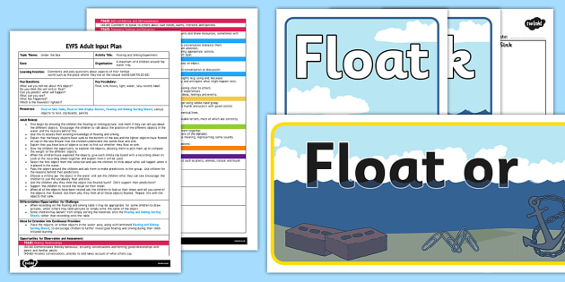Floating Sinking Experiment Eyfs Adult Input Plan Resources