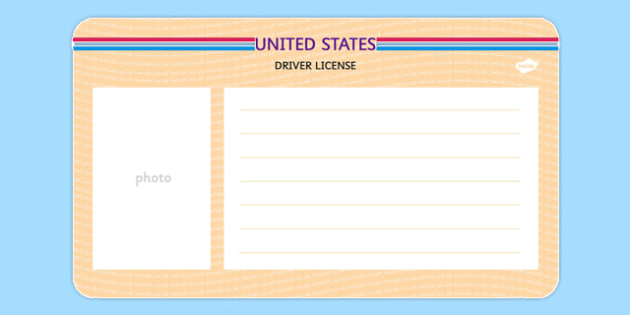 free printable drivers license template