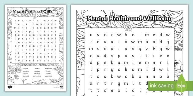 ks2-mental-health-and-wellbeing-word-search-teacher-made for Free Printable Mental Health Word Search KS2 Mental Health and Wellbeing Word Search (teacher made) for Free Printable Mental Health Word Search