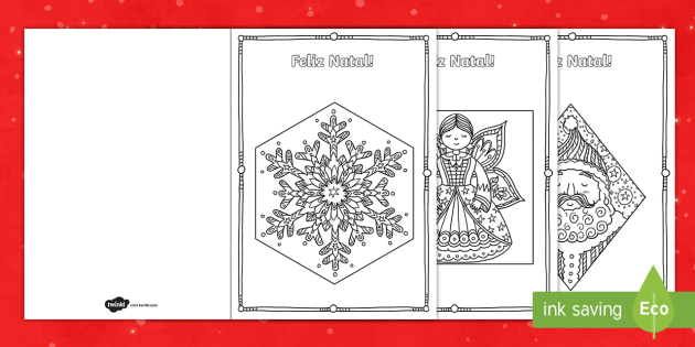10 Cartões de Natal para colorir