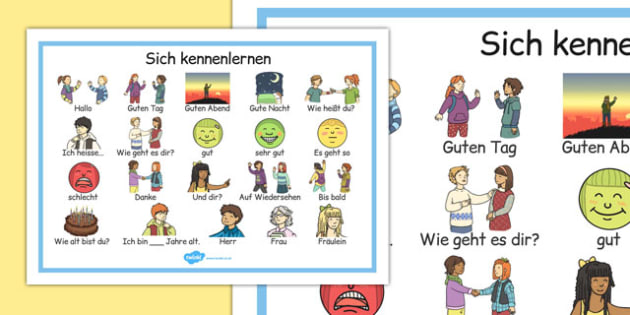 Sich Kennenlernen Word Mat German Teacher Made