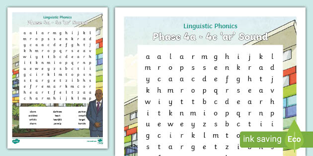 Ar Sound Word Search Linguistic Phonics Phase 4a 4c