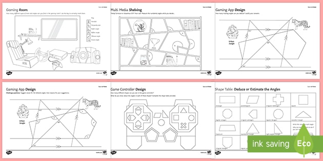 Angles Rules Gaming Worksheets | Geometry | Beyond Maths