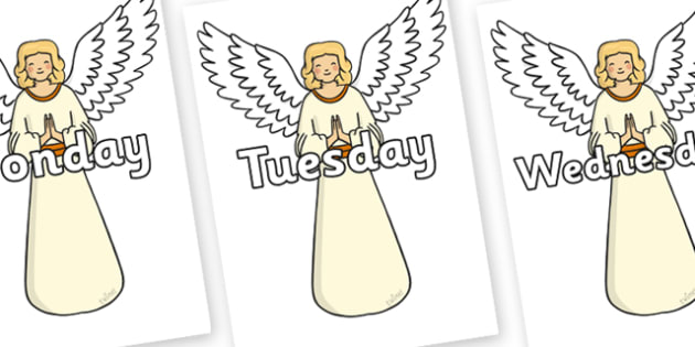 Days of the Week on Christmas Angels (Teacher-Made)