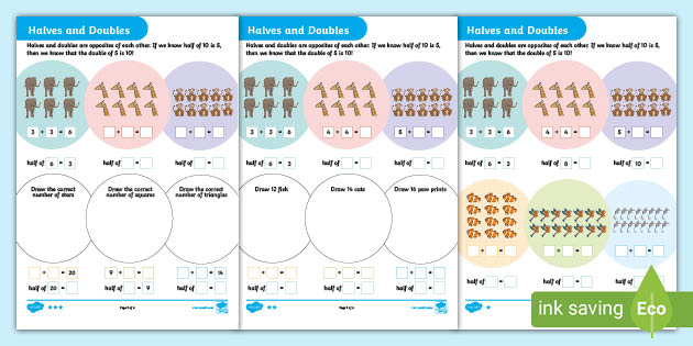 Doubling And Halving Worksheets Grade 1