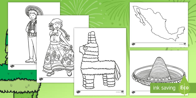 Cinco De Mayo Coloring Sheets Classroom Resource Twinkl