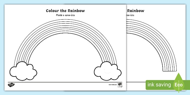 Colour the Rainbow Worksheet / Worksheet English/Portuguese - Colour the