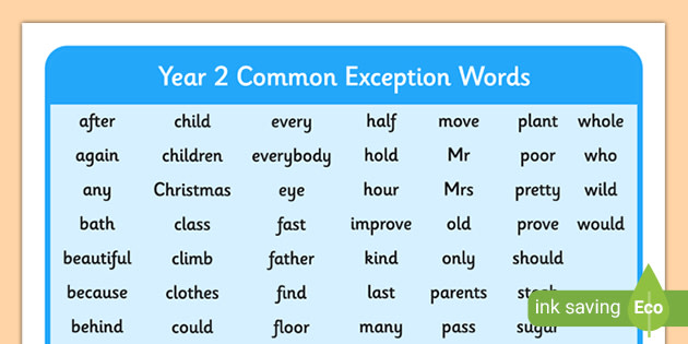 year-2-common-exception-words-primary-education-resources
