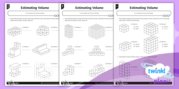 estimating volume year 5 home learning tasks twinkl