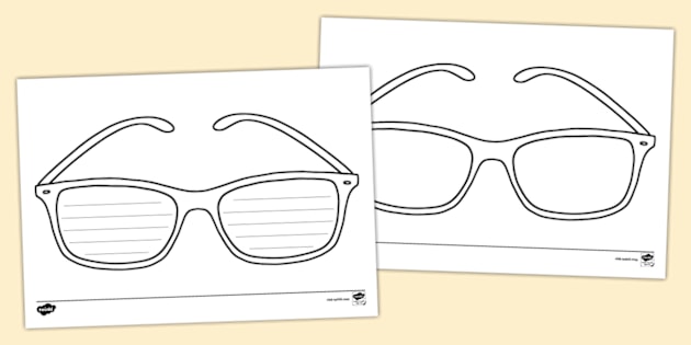 Craft Make Own Glasses Frame Sunglasses Writing Template