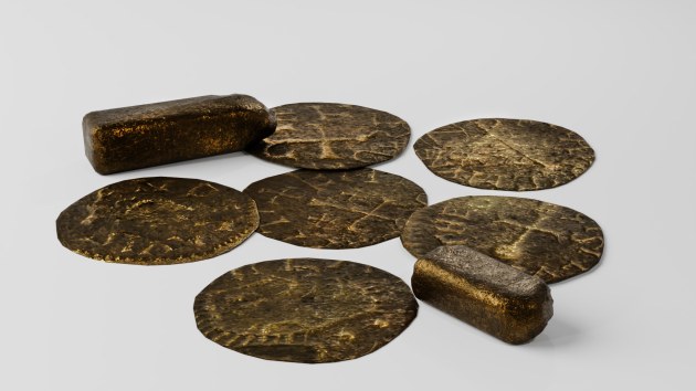 Sutton Hoo Coins and Ingots Augmented Reality (AR) 3D Model