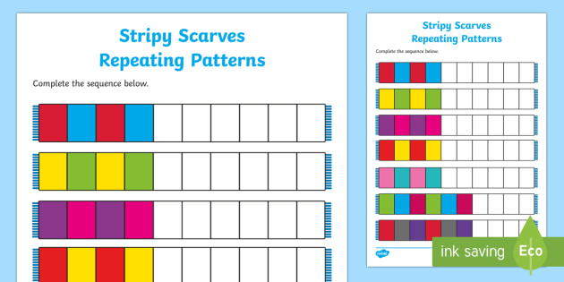 stripy-scarves-repeating-patterns-worksheet-worksheet