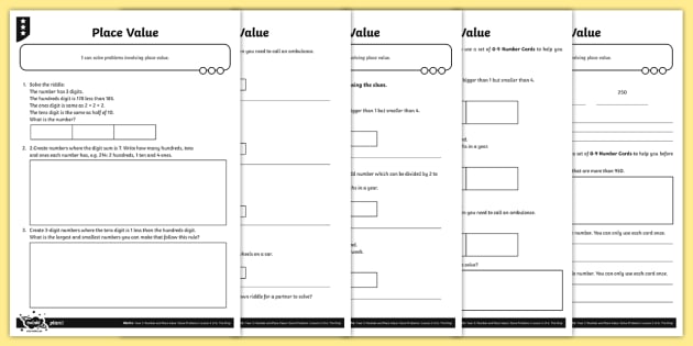 year 3 problem solving place value