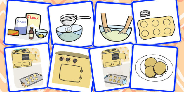 8 Step Sequencing Cards - Baking Biscuits - Twinkl