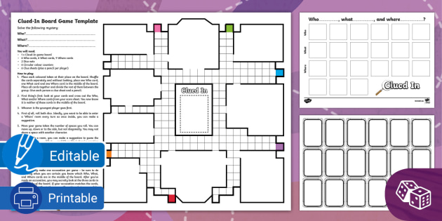 cluedo board game layout clipart