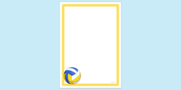 FREE! - Simple Blank Volleyball Page Border | Page Borders | Twinkl